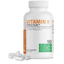 Bronson Vitamin K Triple Play (Vitamin K2 MK7 / Vitamin K2 MK4 / Vitamin K1) Komplexní spektrum vitamin K doplněk, 90 Kapsle