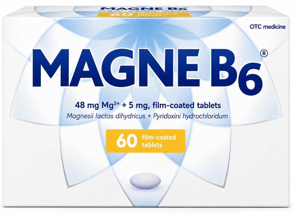 Sanofi Magne B6 Magnesium a Pyridoxin potahované tablety, 60 Počet