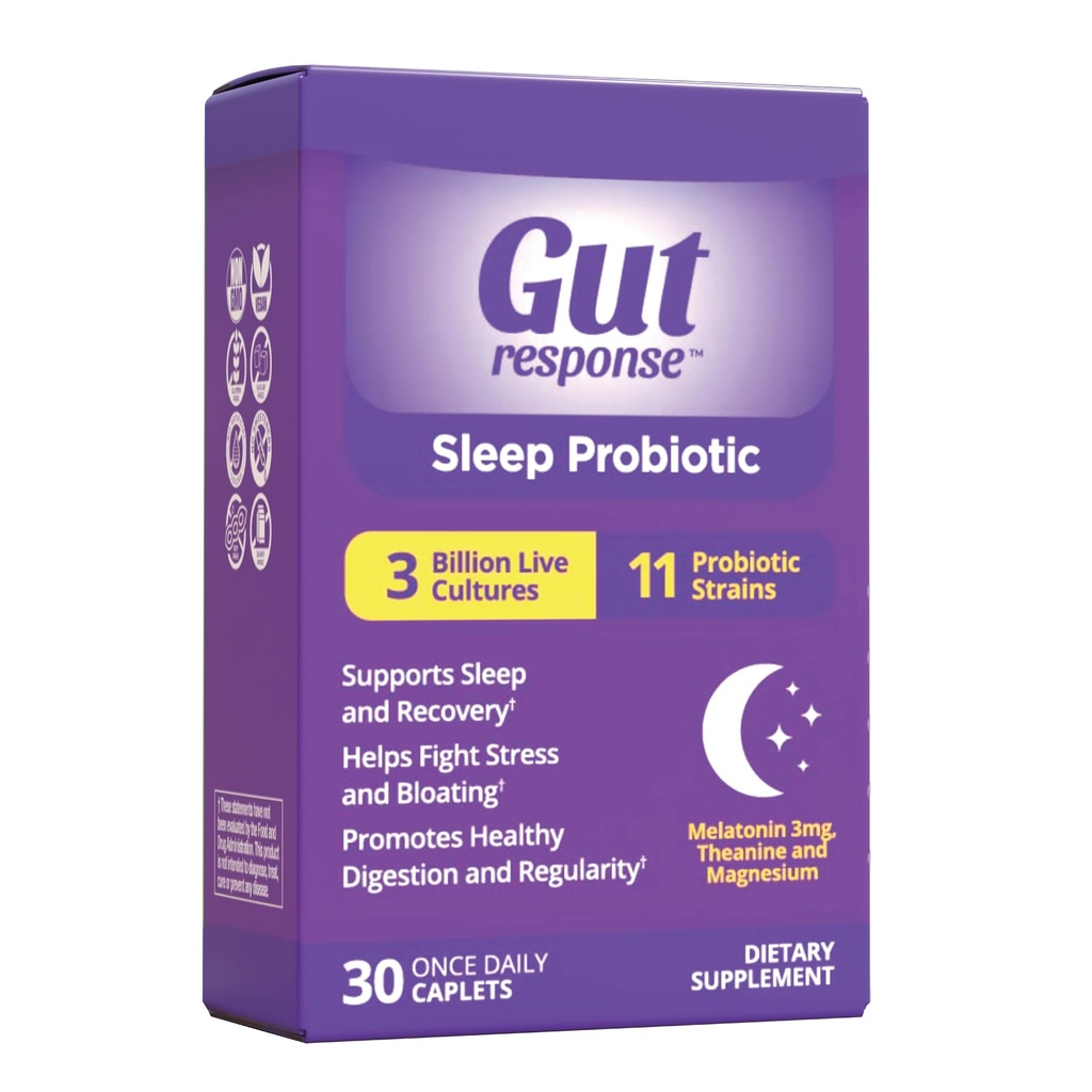Spánková probiotika pro muže a ženy, Zpomaluje trávení, podporuje spánek a zotavení, Podporuje zdravé Gut, Vegan, gluten zdarma & Soy zdarma, 3 miliardy CFU, 30 Caplet