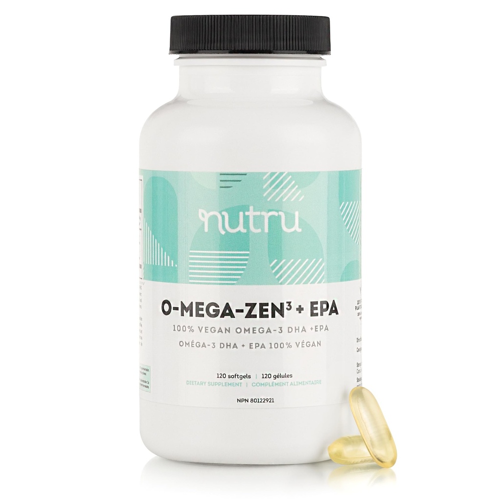 O-Mega-Zen3 + EPA Vegan Omega 3 Supplement - Fish Oil Alternative - Premium Marine Algal based Omega33 DHA and EPA Fatty Acids - Karagenan zdarma - 120 Softgels