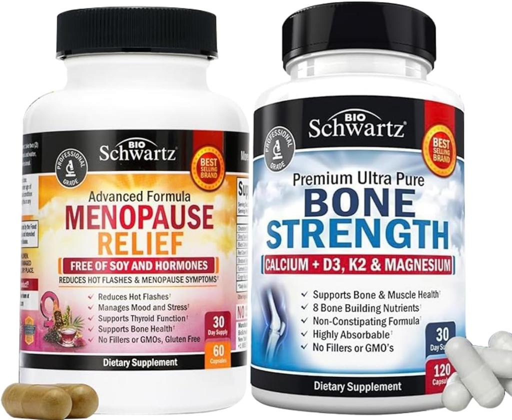 BioSchwartz Advanced Strength Pre and Probiotics Supplement with Digestive Enzymes (2Month Supply) Plus vitamin B Complex with Vitamin C (2Month Supply)