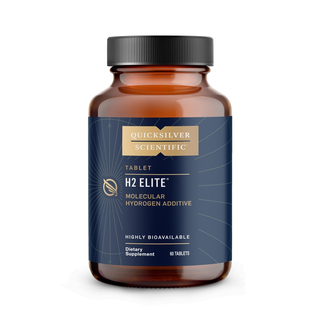 Quicksilver Scientific H2 Elite - Molekulární vodík pro energetickou + metabolickou podporu, Vodní tablety ideální pro otevřené nádoby - hořčík Malate Drink Additive (60 molekulární vodíkové tablety)