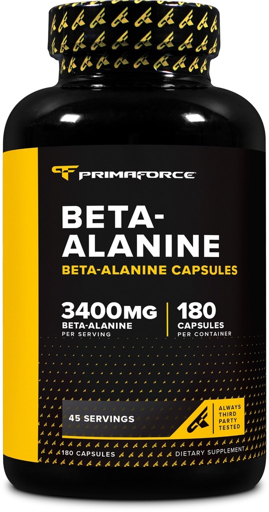 Primaforce Beta Alanine Kapsle 3 400 mg, 180 Kapsle (45 Servings) - Potent Beta- Alanin dodatek
