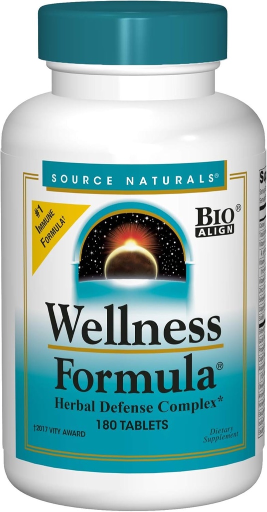 Zdroj Naturals Wellness Formule Biologický-Zavázaný, Echinacea Volný Vitamíny & Bylinné obrany - Imunitní systém Supplement & Imunity Booster - 180 Počet