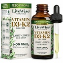 Vitamin D3 s K2 kapalné kapky, Všechny přírodní, Non- GMO, 1208iu D3 a 25mcg K2 (mk7) per Serving, Podpora vašich kostí, imunitní systém a energetické hladiny, s nebo bez Peppermint Oil