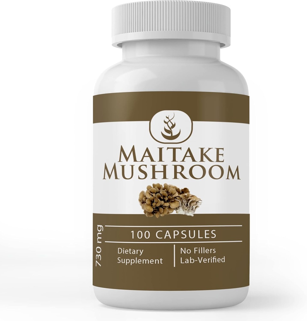Čisté původní ingredience Maitake Houba Extract, (100 Kapsle) Vždy čisté, Žádné přísady nebo Fillers, Laboratoř ověřen