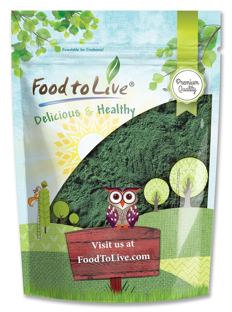 Jídlo pro živé Chlorella Powder, 8 Ounces - Kosher, Syrové zelené řasy, Vegan Superfood, Bulk, čistý Vegan zelený protein, bohaté na vitamíny a minerály, Skvělé pro nápoje, čaje a smoothies