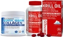 Bronson Marine Colagen Peptides Hydrolyzované bílkoviny Powder + Antarktida Krill Oil 1000 mg s Omega- 3s EPA DHA