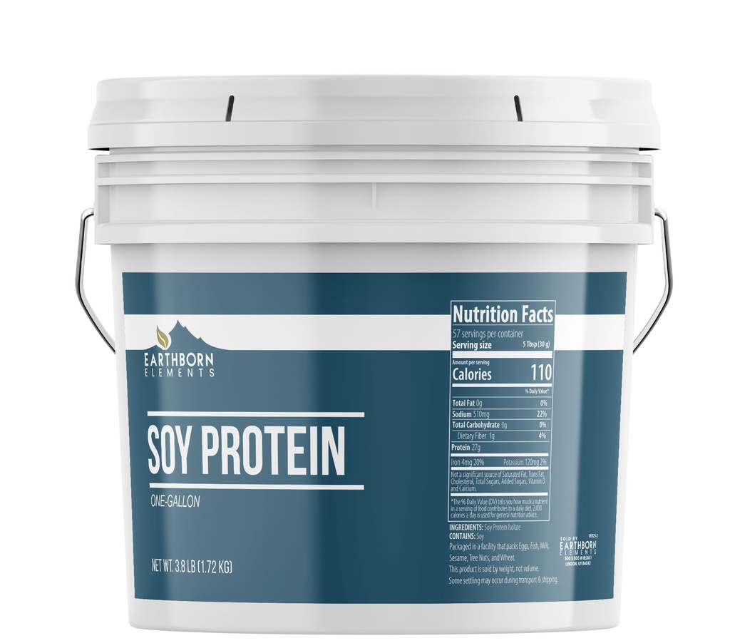 Zemní živiny Soy Protein Powder 1 Gallon Bucket, Vždy čisté, Smoothies & Shakes (60.8 Ounces)