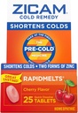 Zicam Cold Remedy Zinek RapidMelts, Cherry Flavor, Homeopatické, Studené zkrácení medicíny, Shortens Cold Trvání, 25 Počet (Balení po 2)