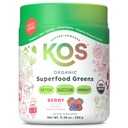 Kos Organic Superfood Green Powder - Gut Health from Prebiotic Fiber, Supergreens and Adaptogens - USDA Certified Organic, Made in a GMP Certified Facility - 28 Servings Berry