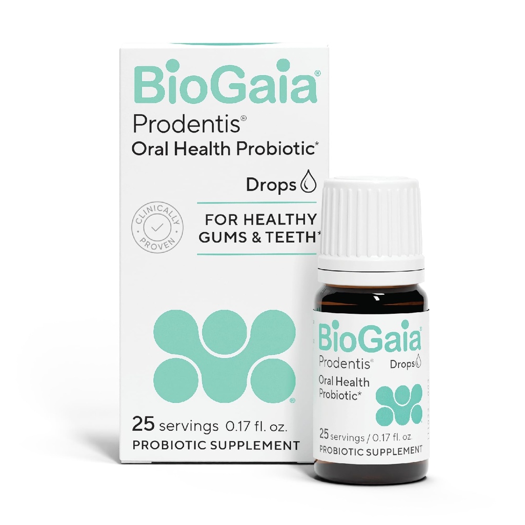 BioGaia Prodentis S124; Zubní Probiotické Kapky S124; Promotes Zdravé Gums & Zuby S124; Obhajuje proti zubní problémy S124; Doplňuje perorální mikrobiom S124; Zlepšuje ústní zdraví S124; Neochucený S124; 25 Den Dodávka
