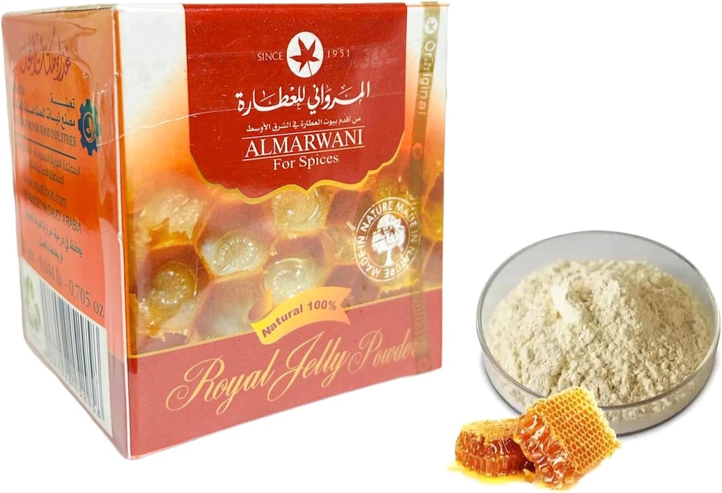Royal Jelly Powder, 100% čisté a přírodní, Imunitní Supplement, 20gm (0,70 oz), Nutrient- Rich Superfood