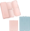 FYZ 2 Pcs Daily Pill Organizér, 7 Compartments Přenosný Pill Pouzdro Cestovní Pill Organizátor, [Skládací Design] Pill Box pro kapsy v kabelce držet vitaminy, Cod Játra olej, doplňky a léky-Pink + Námořnictvo