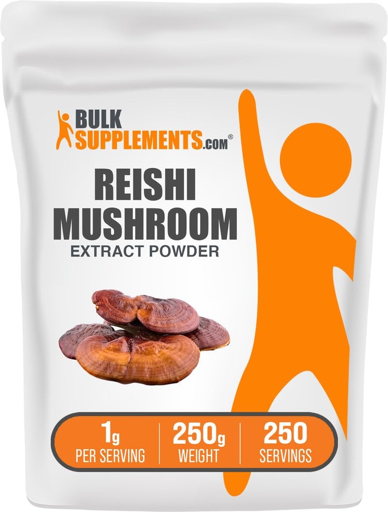 BulkSupplements.com Reishi Houba Extract Powder - Reishi Houba Powder, dodatek pro celkový Well- Being - Gluten Free, 1g per Serving, 250g (8.8 oz) (balení po 1)