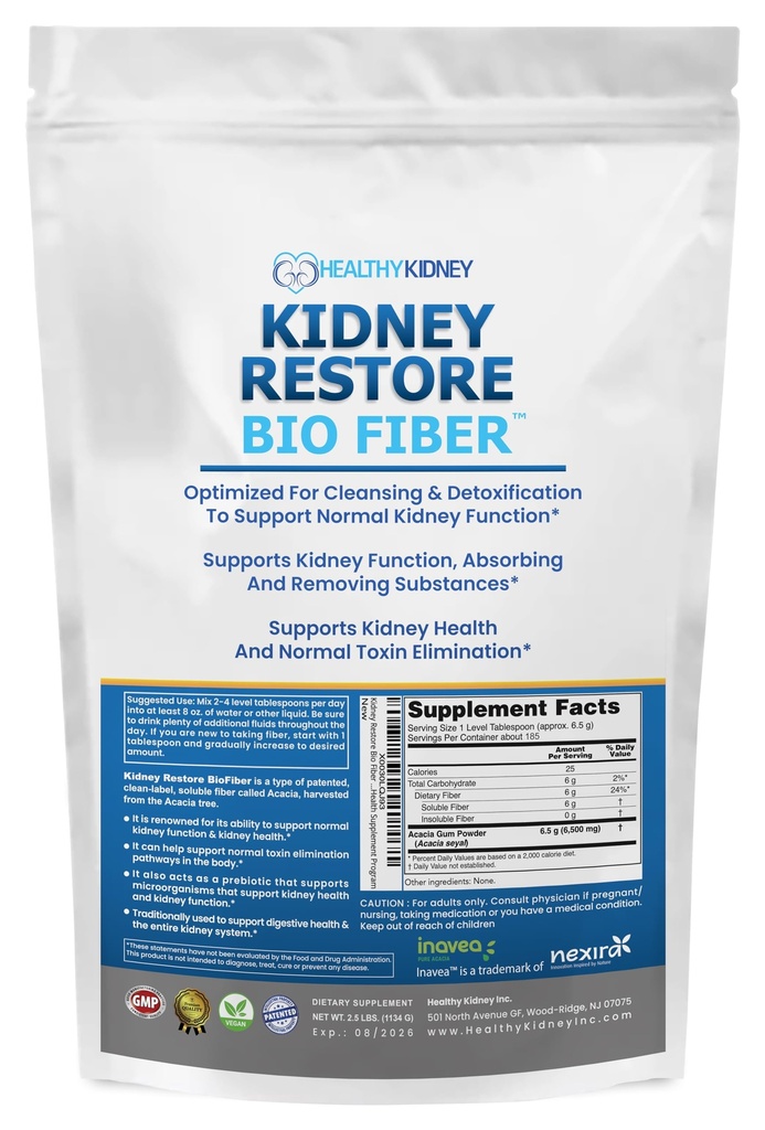 Bio Fiber, Ledviny Cleanse Detox & Opravy - Restorativní Podpora ledvin & Ledviny Dodatek k odstranění odpadu, Ledviny doplněk zdraví - Přidat do čaje pro zdraví ledvin - 2.5 LBS