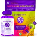 purple tree Post- Celebration Wellness + Hydration Electrolyte Packets CLAS124; Organická rehydratace, Happy Jaterní CLAS124; 30ct Lahvička + 15 Hydration Sticks for Water