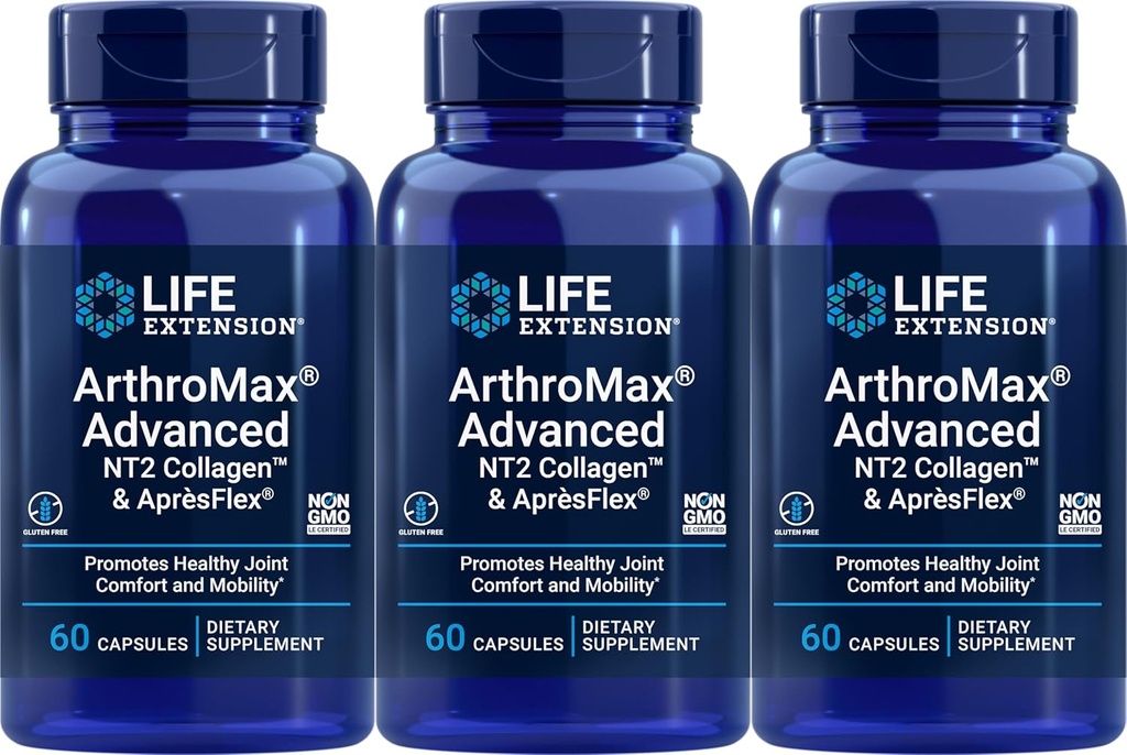 Life Extension ArthroMax Advanced s NT2 Collagen & ApresFlex, 60 Kapsle (Balení po 3)