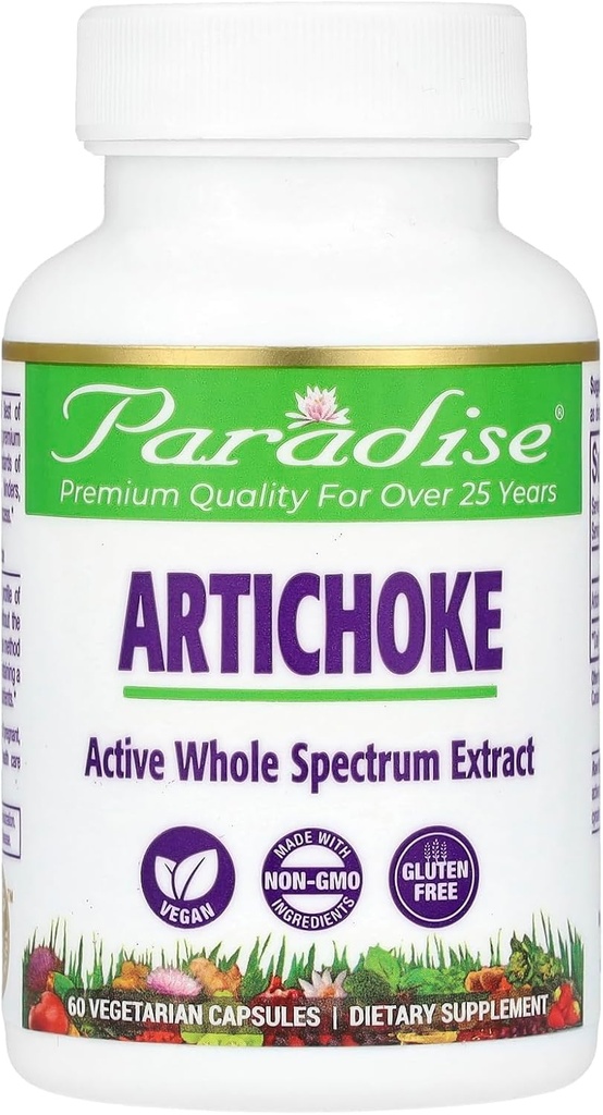 Paradise Herbs Artyčok, 60 Vegetariánských kapslí (250 mg na kapslí)