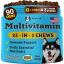 Natural Dog Company 25- in-1 Multivitamin Žvýkačky pro psy - Denní měkké psí vitamíny s antioxidanty, zink & kyselina listová - Podporuje spojky, kůže & coat, Imunite & Heart Health - All ages, All Breeds