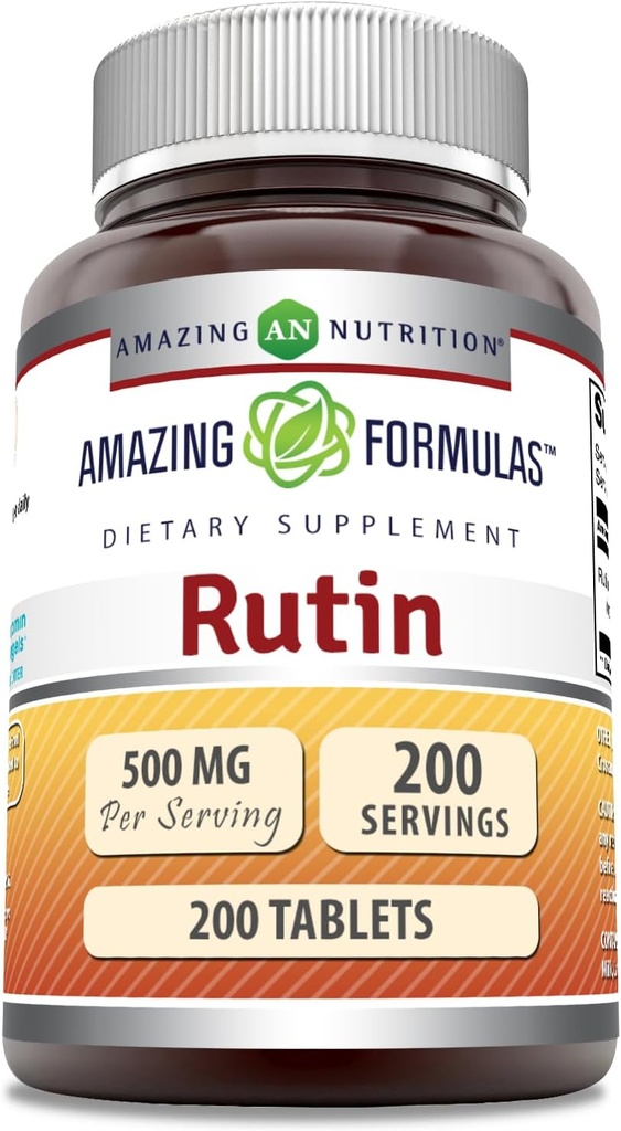 Amazing approvas Rutin 500mg 200 Tablety Dodatek 124; Non- GMO Creditor 124; Gluten zdarma 124; Made in USA