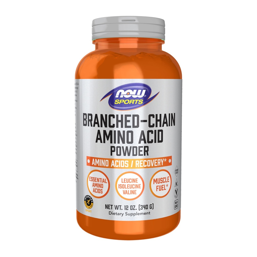 Nyní Potraviny Sports Nutrition, Branched Chain Amino Acid Powder with Leucine, Isoleucin, and Valine, 12- Ounce
