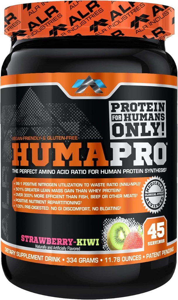 Humadro crust 124; Amino acids Protein Matrix pro lidi crust 124; 99% Využití pro Lean Muscle Crust 124; Vegan, gluten Free crust 124; 334g / 45 Servings (Strawberry Kiwi)