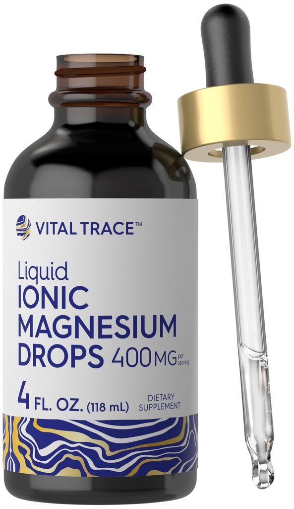 Carlyle Ionic Magnesium Liquid Complex 124; 400mg FL124; 4 fl oz FL124; Vegetarian Drops FL124; Non-GMO & gluten Free Supplement FL124; podle Vital Trace