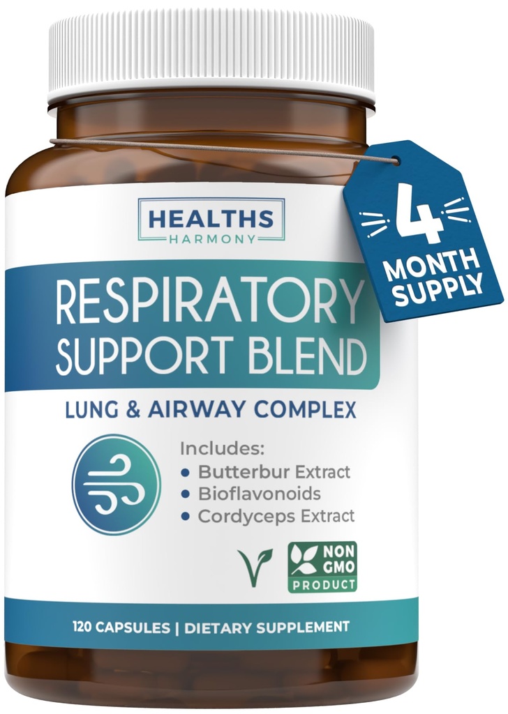 Respirační Lung doplněk zdraví - Intenzivní Lung Support dodatek pomáhá podpora Clear Airways Mucus odstranění a sezónní nebo rok kolo Detox - Vegan Herbal Non- GMO Formule (4 měsíce dodávky)