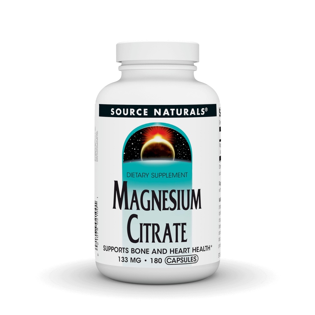 Zdroj Naturals Magnesium Citrát, Podporuje zdraví kostí a srdce * 133 mg - 180 Kapsle