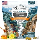 OPTIVIDA Zdravotní koloidní stříbrné Lozengy s Med & Lemon Oil (1 balení) - Soothing Sore Throat Lozenges pro dospělé s Cough Relief & Fast- acting Nano Silver Formule pro imunitní podporu, 60 Ppm