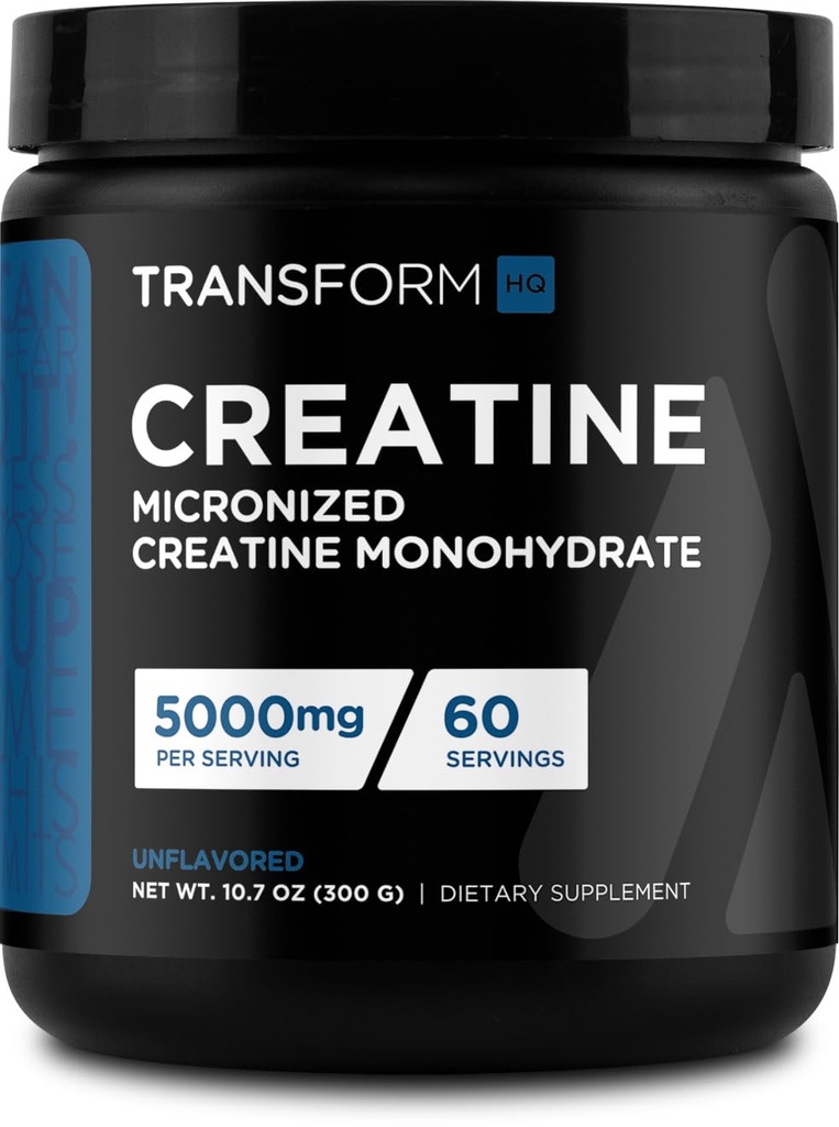 TransformHQ Creatine Monohydrát Prášek (60 Služeb) Neochucené - 5000mg per Serving