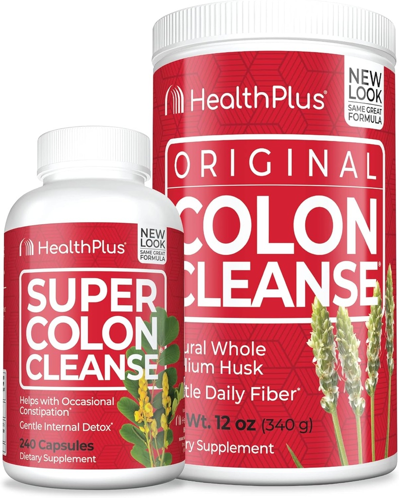 Zdraví Plus Super Colon Cleanse (240 Kapsle) & Colon Cleanse (12 Ounces / 48 Servings) Bundle