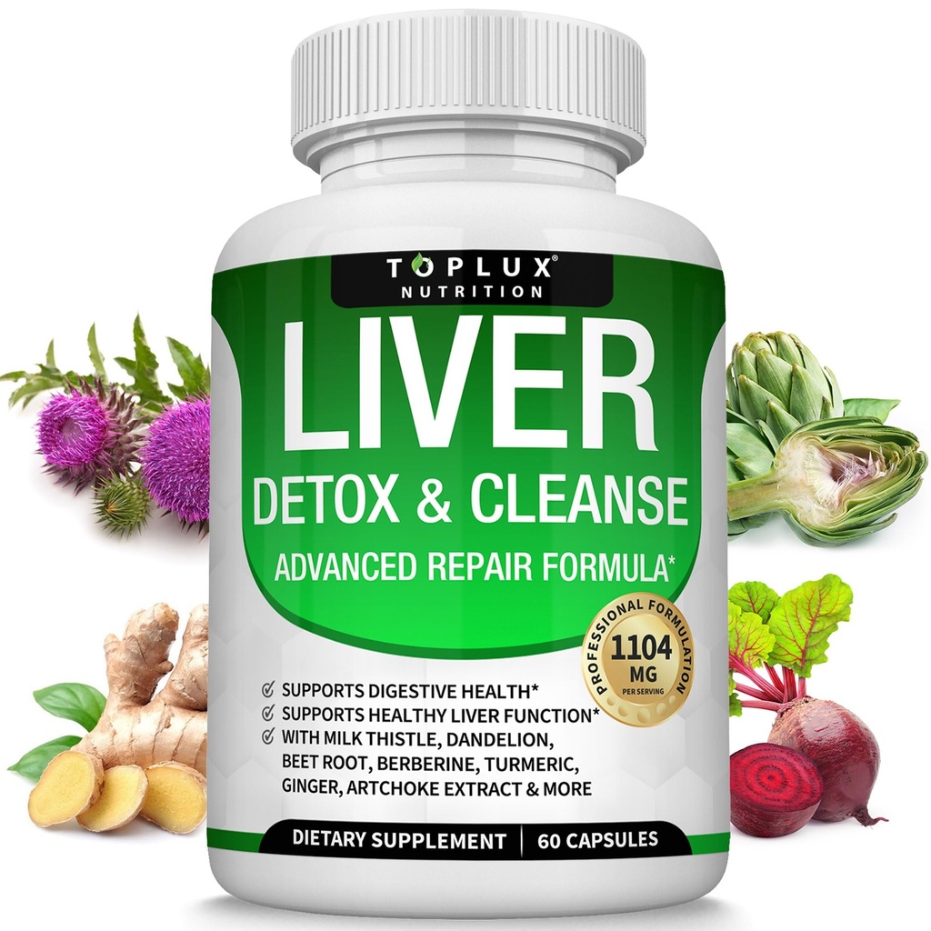 Jaterní čištění Detox a opravy Vzorec Játra Detox Dodatek - Mléko Thistle s Pampeliška, Artichod, Turmeric, Řepa Kořen, Kurmeric & Více pro přírodní rychlé Bylinné čištění Non- gmo Vegan 60 Kapsle