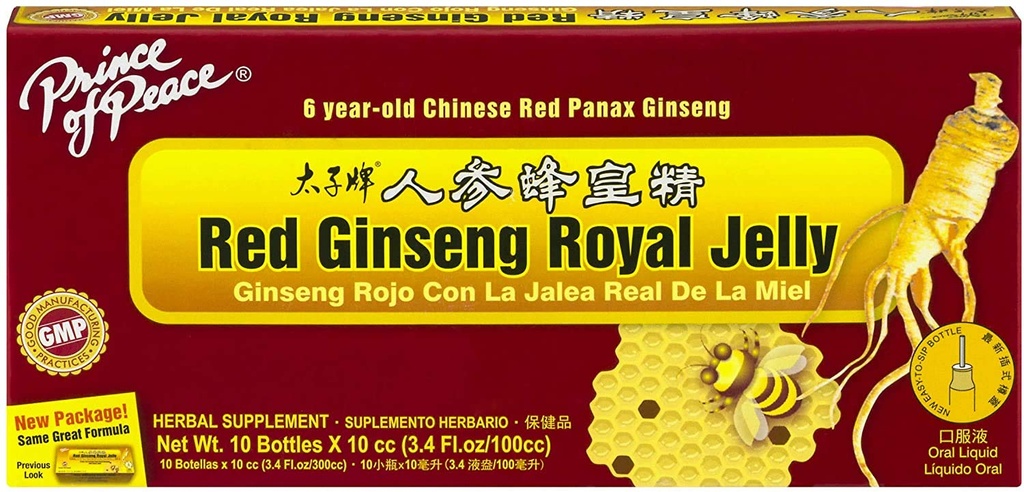 Prince of Peace Red Ginseng Royal Jelly, 10 lahví, 0.34 fl. oz. Každý â €"Energy Boosting dodatek â €" Ginseng Pants to Go â €"Podpora Body â €™ s energetický systém, 0.34 Fl Oz (Pack of 10)