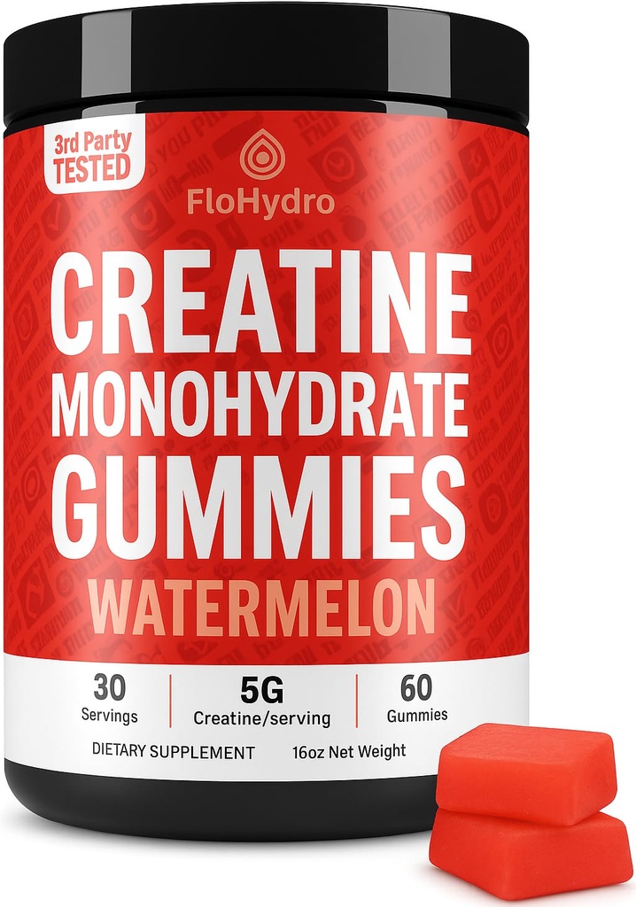Kreatinové gumy 124; 5g Kreatin ve 2 Gummies 124; Nulový cukr Creatin Monohydrát 124; 3rd- Party Lab Testováno 124; Čisté přísady