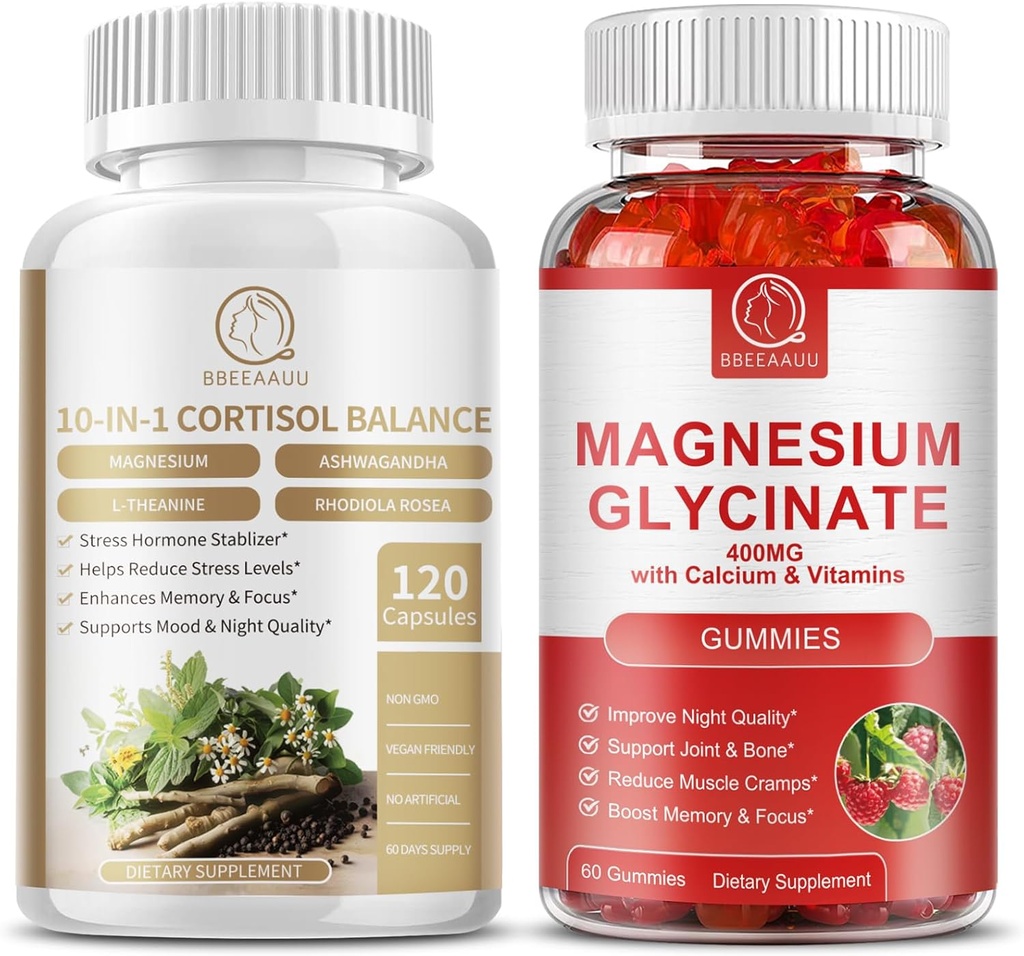 Cortisol Supplement Kapsle a Hořčík Dodatek Gummies