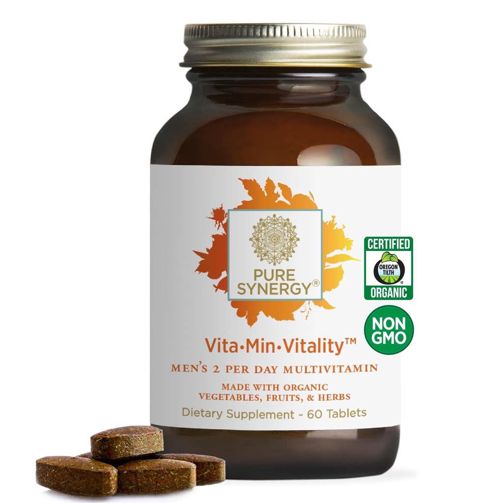 PURE SYNERGY Vita · Min · Vitalita 124; Natural Multivitamin pro muže 124; Mans Daily Multivitamin Made with Organic Whole Foods Auth124; for Energy, Stress, and Imunitary Support (60 Tablet)