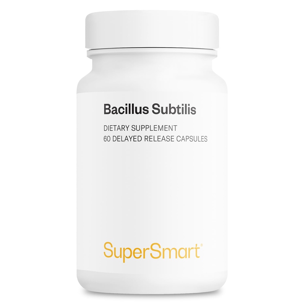 Supersmart - Bacillus Subtilis 3 Billion CFU za den (vysoká účinnost) - Spore Probiotic Supplementary 124; Non- GMO & gluten zdarma - 60 DR Kapsle