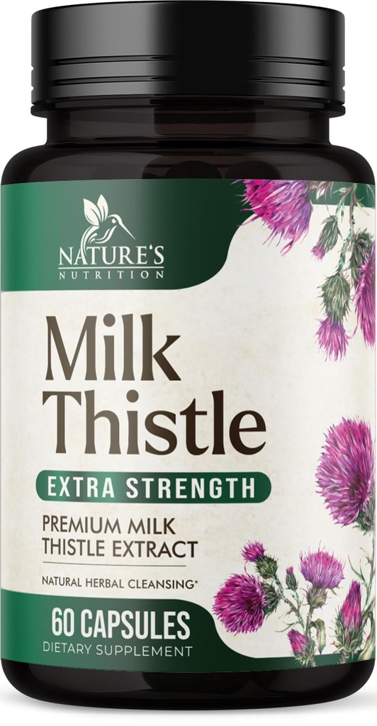 Mléko Thistle Extract 1000mg - Vyčištění jater Detox & Opravy Formule s Pampeliška Extract - Bylinný doplněk jater - Příroda Mléko Thistle w / Silymarin Marianum, Podporuje zdraví jater - 60 Kapsle