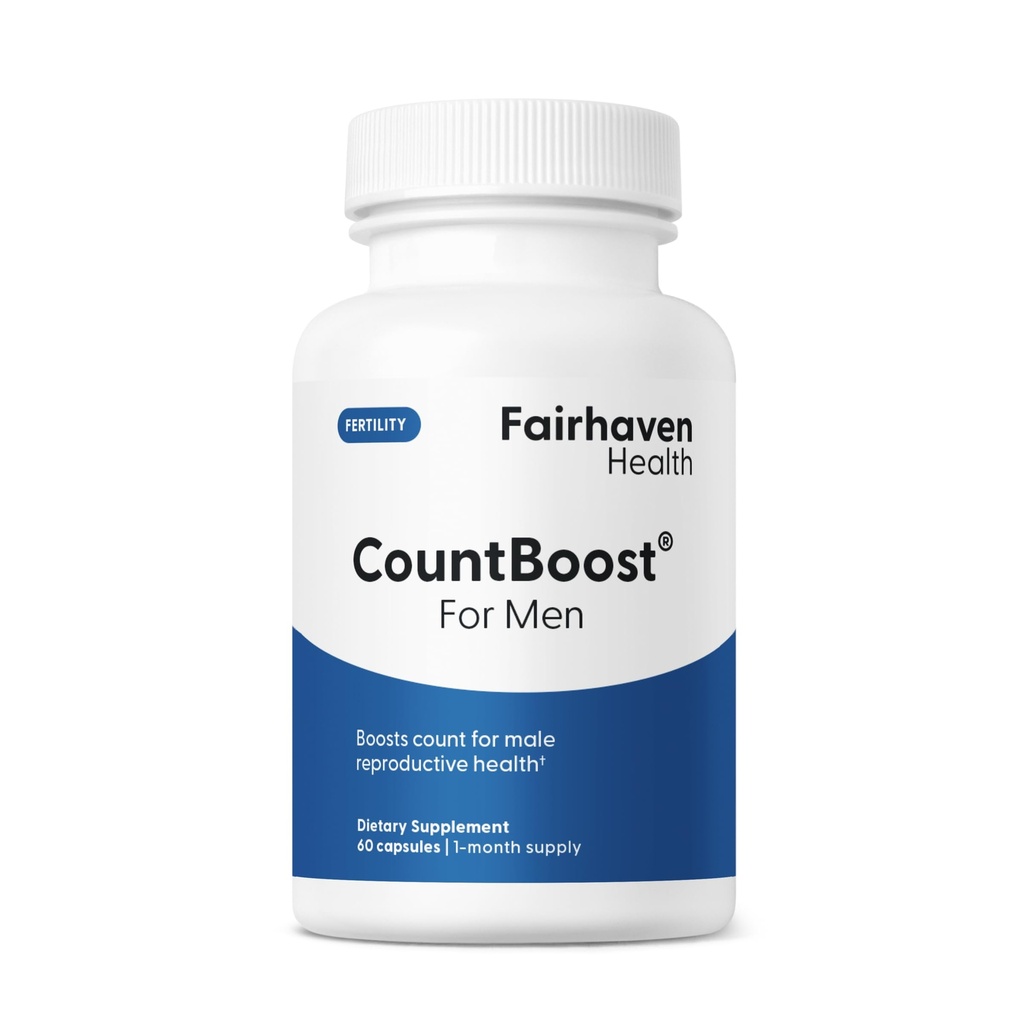 Fairhaven Zdravotní CountBoost pro muže Optimální počet a objem mužské plodnosti dodatek - Preception Nutrition for Him - with Ashwagandha, Vitamin C, a CoQ10-60 Kapsle