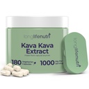 Kava Kava Extract Supplements 1000mg Supplementary 124; Přírodní Byliny 124; Vysoké úrovně Piper Methysticum a Kavalaktones 124; 180 Vegetariánské kapsle
