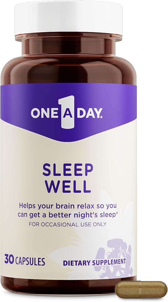 Jeden den Spánek dodatek - Spánkové doplňky pro dospělé, Podpora spánku s Passionflower a melatonin, Podpora spánku se spánkem dobře, 30 Kapsle