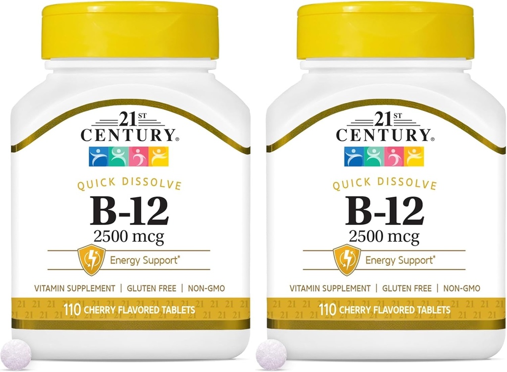 21. století B 12 2500 mcg Sublingvální tablety, 110 Počet (balení po 2)