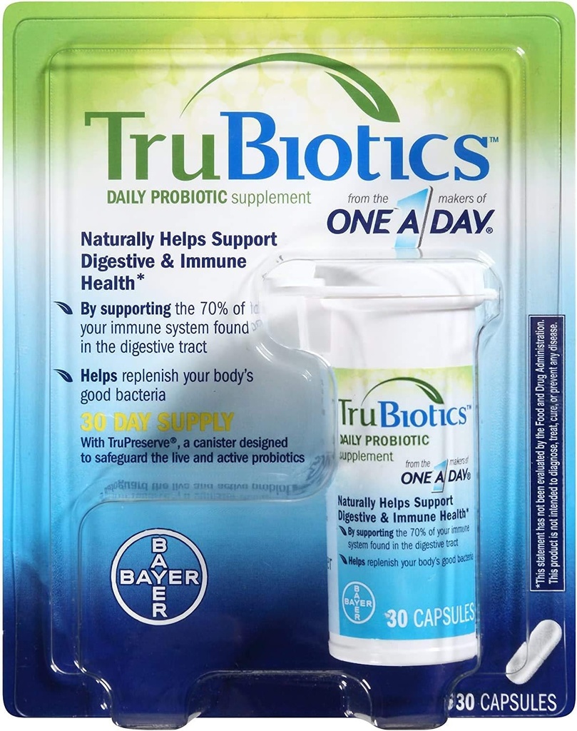 TruBiotics Daily Probiotic, 90 kapslí - Lepek zdarma, Soy Free Digestive + Imunitary Health Supplement pro muže a ženy