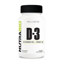 NutraBio Vitamin D (5000 IU), Imunitní podpora - 90 Zeleninové kapsle
