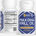 Dodatek k antarktickému krilu - DHA EPA Omega 3 dodatek s antioxidantem Astaxanthin - Omega 3 Rybí olej na podporu mozku, srdce a společné zdraví - 60 Krill Oil Softgels
