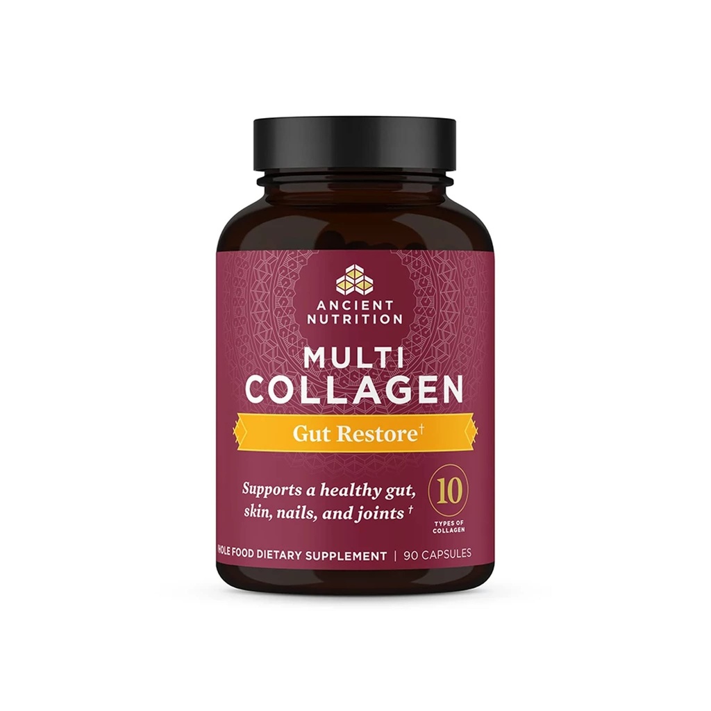 Starověké nutriční kolagen pilulky s probiotika pro Gut zdraví, Multi kolagen Kapsle Gut Obnovit 90 Ct, Podporuje Gut, Sponky, Vlasy a hřebíky, Lepek zdarma, Paleo a Keto Friendly