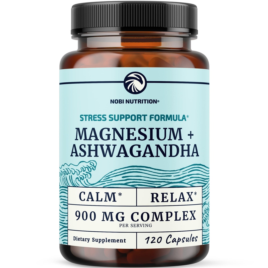 Magnesium Ashwagandha current 124; Calming Magnesium Supplement for Dospělí 124; Relax, Relax, Calm Mood & Sleep Support current 124; Mag Citrate & Oxide 400 mg + Ashwagandha 500 mg current 124; Muscle Health & Stress Relief current 124; 120 Ct