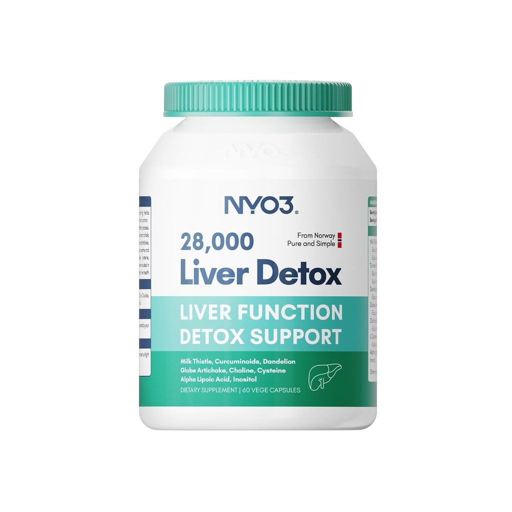 NYO3 Mléko Thistle 200mg doplněk k detoxikaci jater s Tampónem Root & Artyčok Extract 124; 60 Kapsle 124; Silymarin Antioxidant Support, Jaterní čištění a bylinný doplněk zdraví